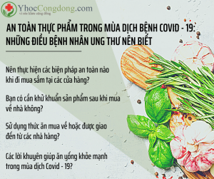 An toàn thực phẩm trong mùa dịch bệnh COVID-19: Những điều bệnh nhân ung thư nên biết